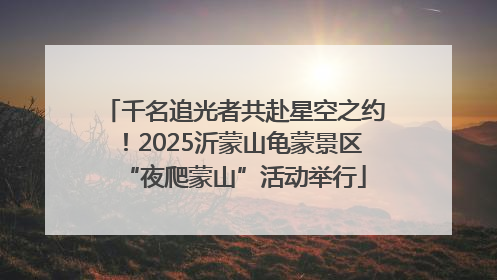 千名追光者共赴星空之约！2025沂蒙山龟蒙景区“夜爬蒙山”活动举行