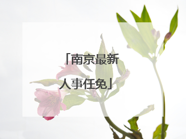 南京最新人事任免