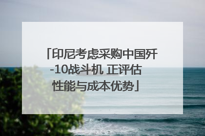 印尼考虑采购中国歼-10战斗机 正评估性能与成本优势