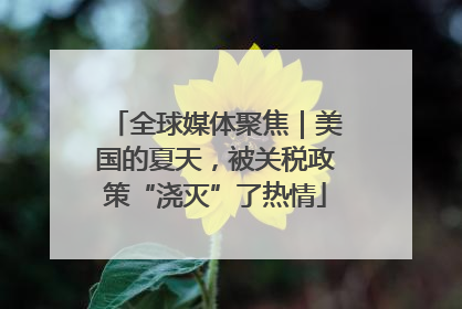 全球媒体聚焦｜美国的夏天，被关税政策“浇灭”了热情