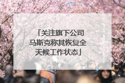 关注旗下公司 马斯克称其恢复全天候工作状态