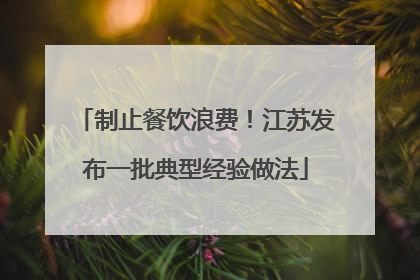 制止餐饮浪费！江苏发布一批典型经验做法