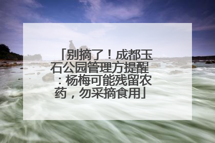 别摘了！成都玉石公园管理方提醒：杨梅可能残留农药，勿采摘食用