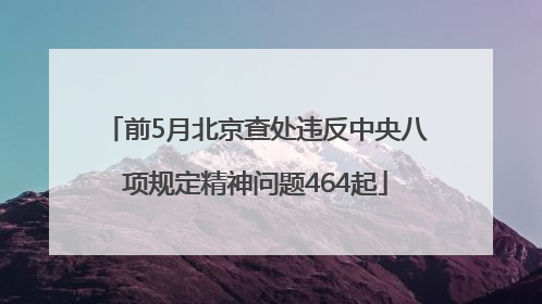 前5月北京查处违反中央八项规定精神问题464起