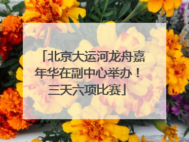 北京大运河龙舟嘉年华在副中心举办！三天六项比赛