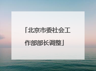 北京市委社会工作部部长调整