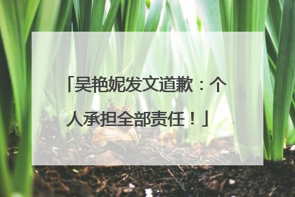 吴艳妮发文道歉：个人承担全部责任！