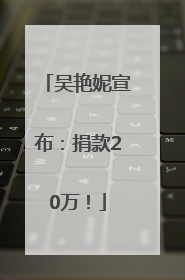吴艳妮宣布：捐款20万！