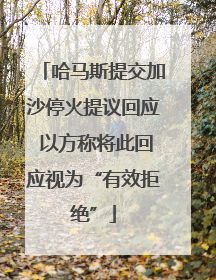 哈马斯提交加沙停火提议回应 以方称将此回应视为“有效拒绝”