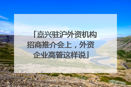 嘉兴驻沪外资机构招商推介会上，外资企业高管这样说