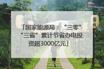 国家能源局：“三零”“三省”累计节省办电投资超3000亿元