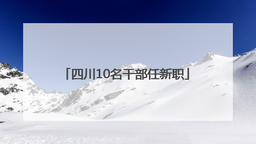 四川10名干部任新职