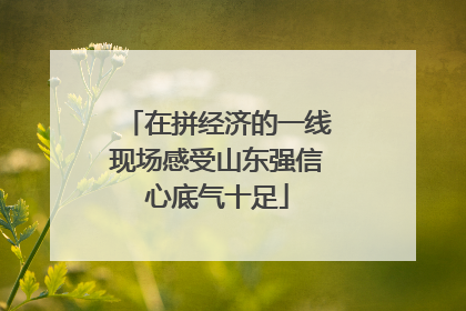 在拼经济的一线现场感受山东强信心底气十足