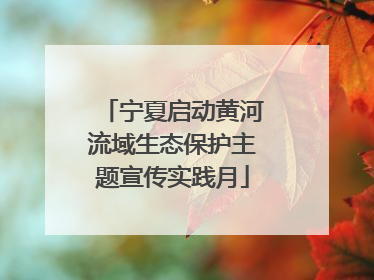 宁夏启动黄河流域生态保护主题宣传实践月
