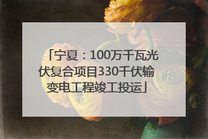 宁夏：100万千瓦光伏复合项目330千伏输变电工程竣工投运