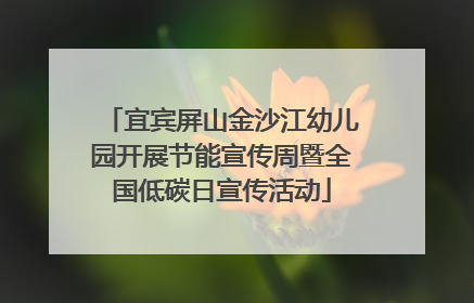 宜宾屏山金沙江幼儿园开展节能宣传周暨全国低碳日宣传活动