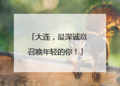 大连，最深诚意召唤年轻的你！