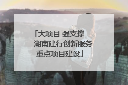 大项目 强支撑——湖南建行创新服务重点项目建设