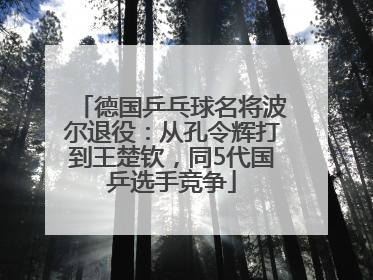 德国乒乓球名将波尔退役：从孔令辉打到王楚钦，同5代国乒选手竞争