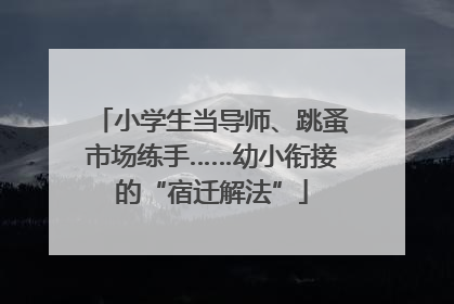 小学生当导师、跳蚤市场练手……幼小衔接的“宿迁解法”