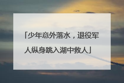 少年意外落水，退役军人纵身跳入湖中救人