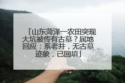 山东菏泽一农田突现大坑被传有古墓？属地回应：系老井，无古墓迹象，已回填