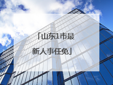 山东1市最新人事任免