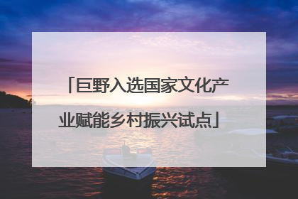 巨野入选国家文化产业赋能乡村振兴试点