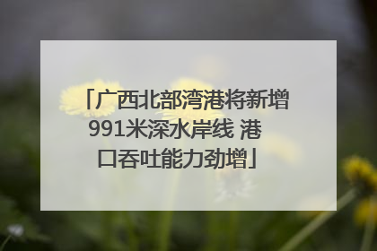 广西北部湾港将新增991米深水岸线 港口吞吐能力劲增