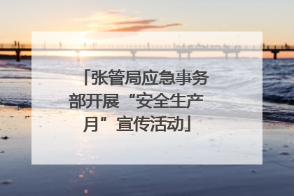 张管局应急事务部开展“安全生产月”宣传活动