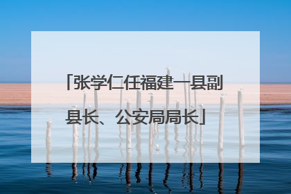 张学仁任福建一县副县长、公安局局长