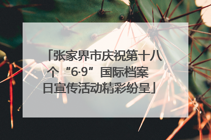张家界市庆祝第十八个“6·9”国际档案日宣传活动精彩纷呈