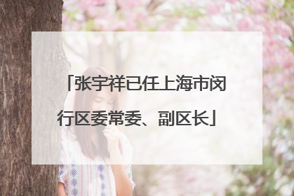 张宇祥已任上海市闵行区委常委、副区长