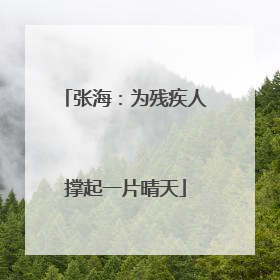 张海：为残疾人撑起一片晴天