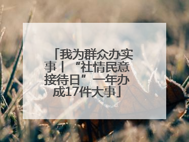 我为群众办实事丨“社情民意接待日”一年办成17件大事