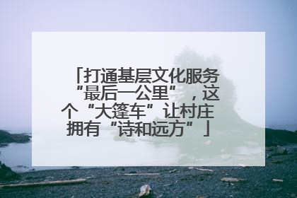 打通基层文化服务“最后一公里”，这个“大篷车”让村庄拥有“诗和远方”