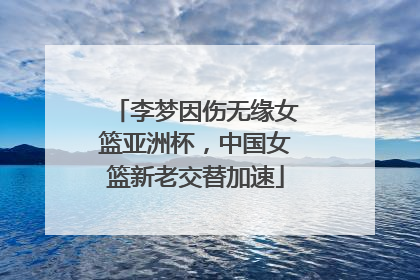 李梦因伤无缘女篮亚洲杯，中国女篮新老交替加速