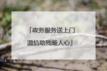 政务服务送上门 温情助残暖人心
