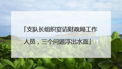 支队长组织宴请财政局工作人员，三个问题浮出水面