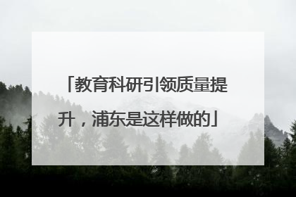 教育科研引领质量提升，浦东是这样做的