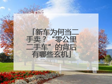 新车为何当二手卖？“零公里二手车”的背后有哪些玄机