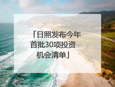 日照发布今年首批30项投资机会清单
