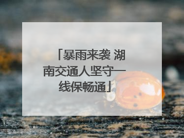 暴雨来袭 湖南交通人坚守一线保畅通