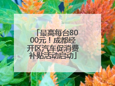 最高每台8000元！成都经开区汽车促消费补贴活动启动
