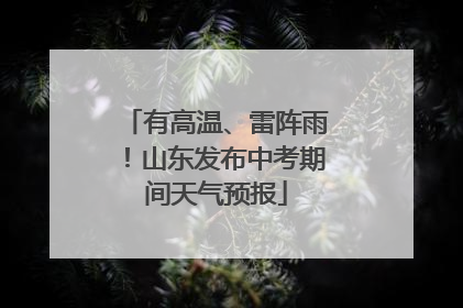 有高温、雷阵雨！山东发布中考期间天气预报