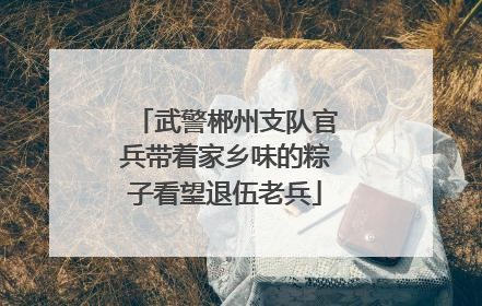 武警郴州支队官兵带着家乡味的粽子看望退伍老兵
