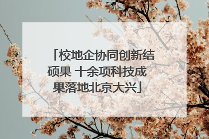 校地企协同创新结硕果 十余项科技成果落地北京大兴