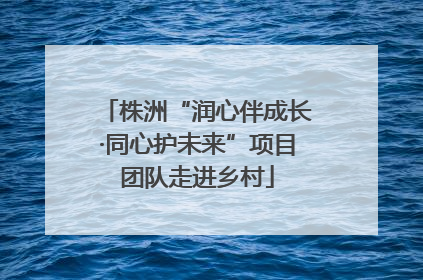 株洲“润心伴成长·同心护未来”项目团队走进乡村