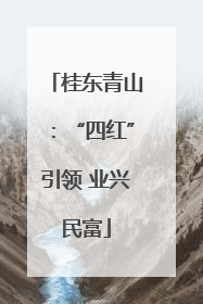 桂东青山：“四红”引领 业兴民富