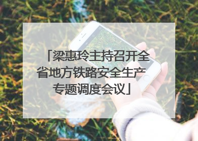 梁惠玲主持召开全省地方铁路安全生产专题调度会议